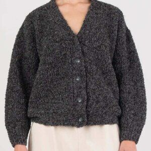 Micaela Greg Twist Cardigan in Charcoal